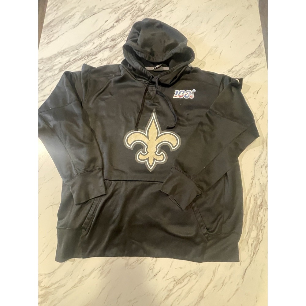 Nike Dri-Fit New Orleans Saints Black Hoodie. 100th Anniversary. Size XL. Read..